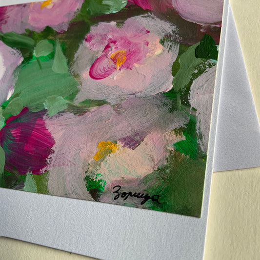 Cartes peintes et enveloppes assorties