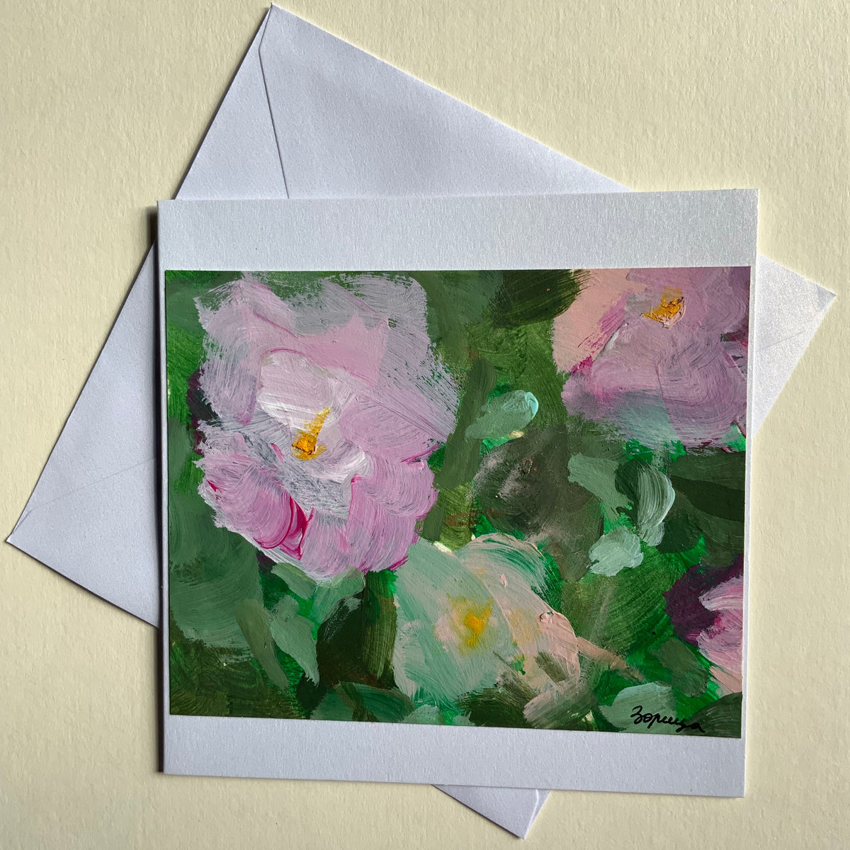Cartes peintes et enveloppes assorties