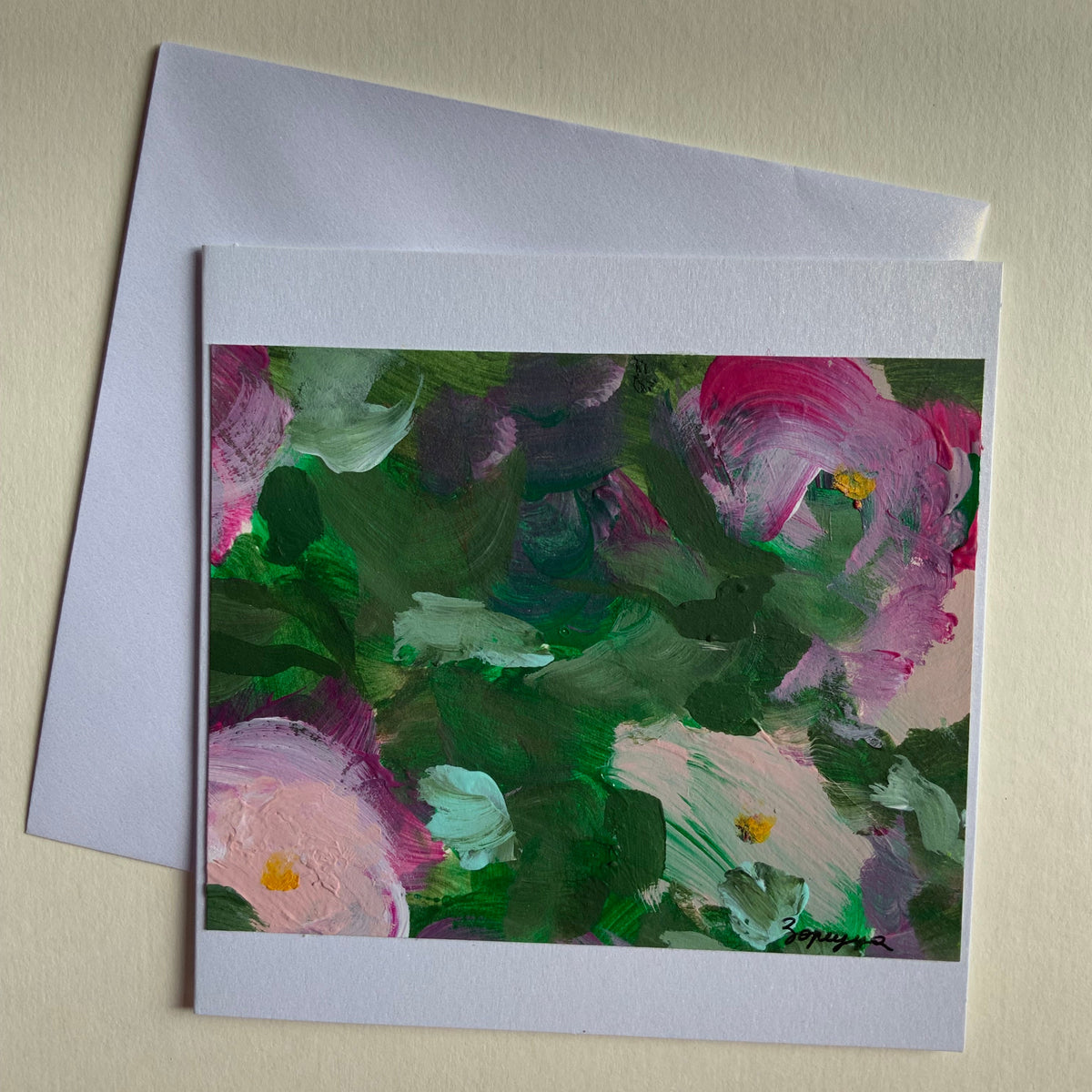 Cartes peintes et enveloppes assorties