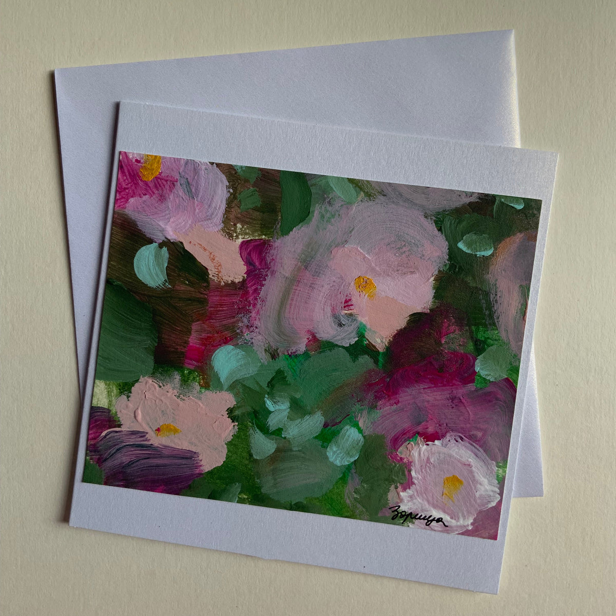 Cartes peintes et enveloppes assorties