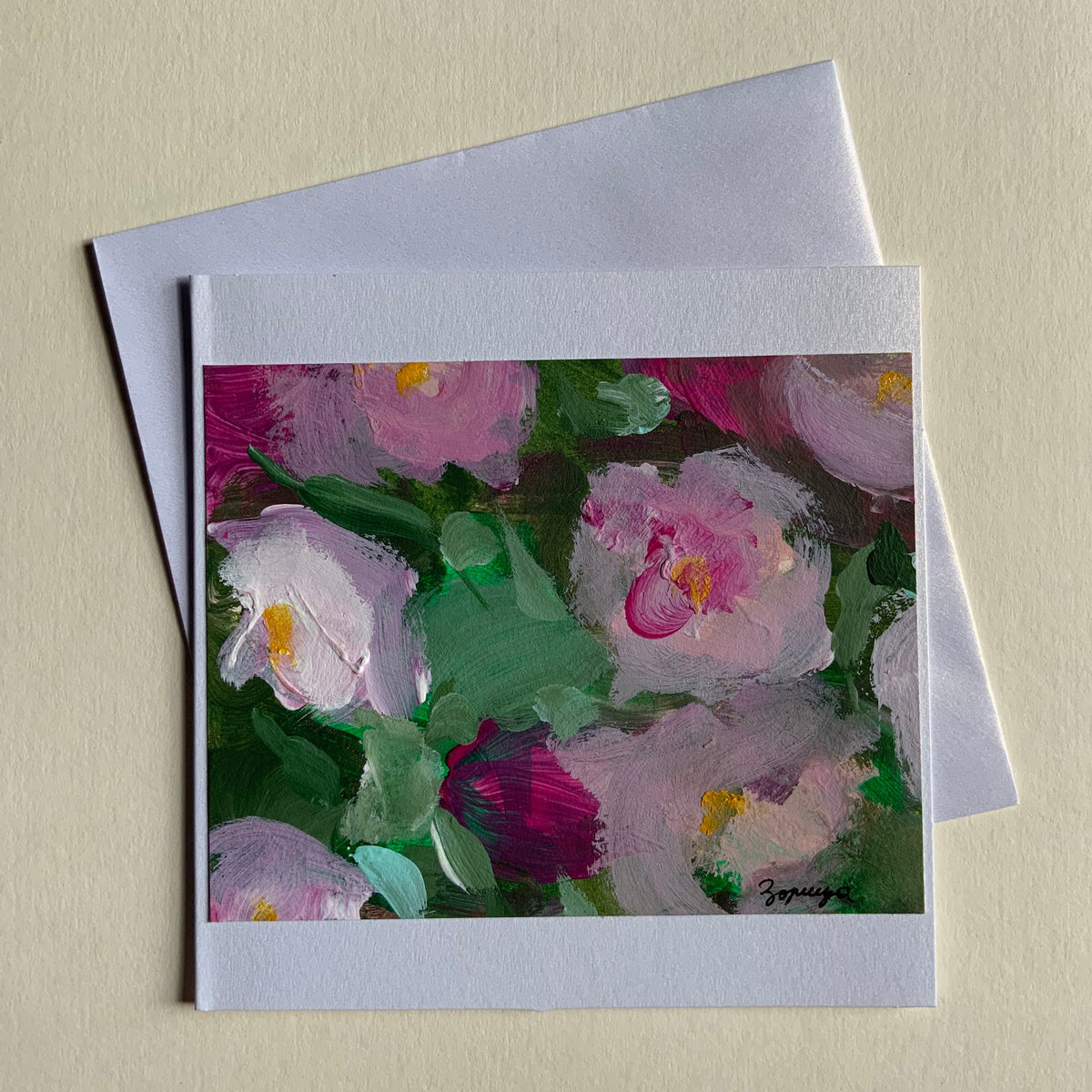 Cartes peintes et enveloppes assorties