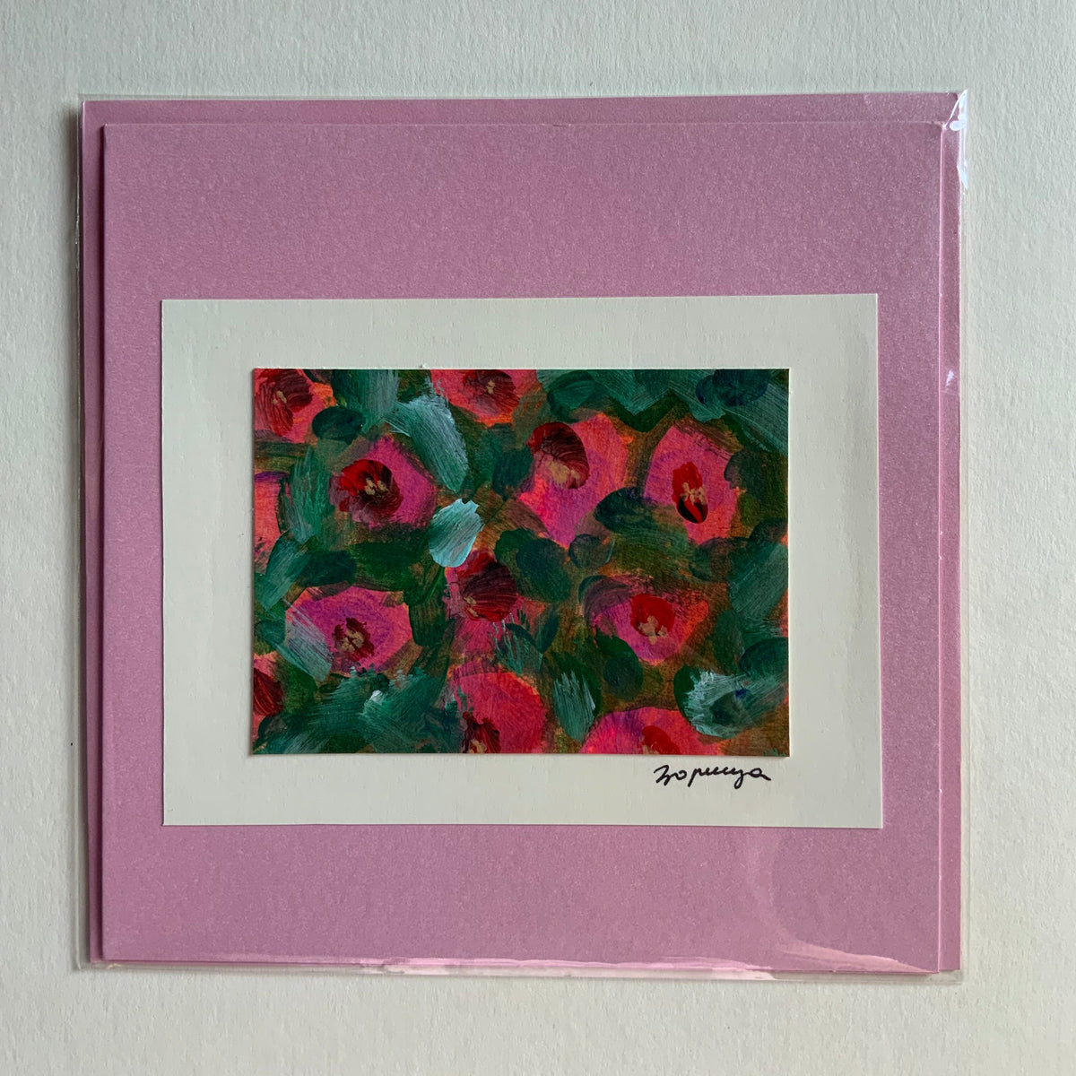 Cartes peintes et enveloppes assorties 15x15