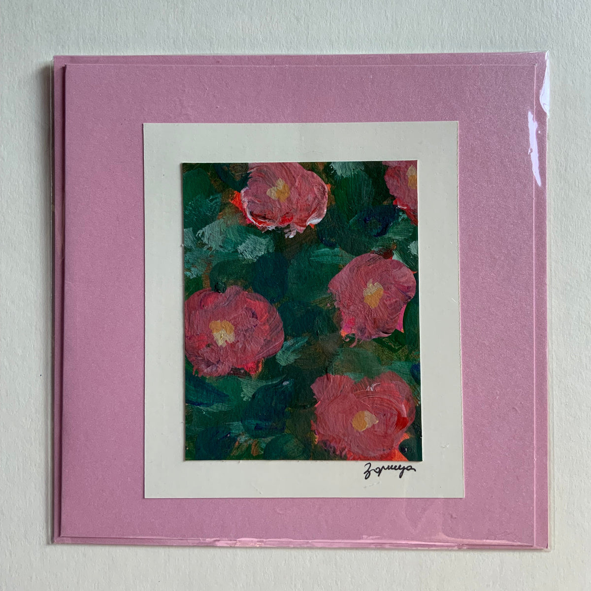 Cartes peintes et enveloppes assorties 15x15
