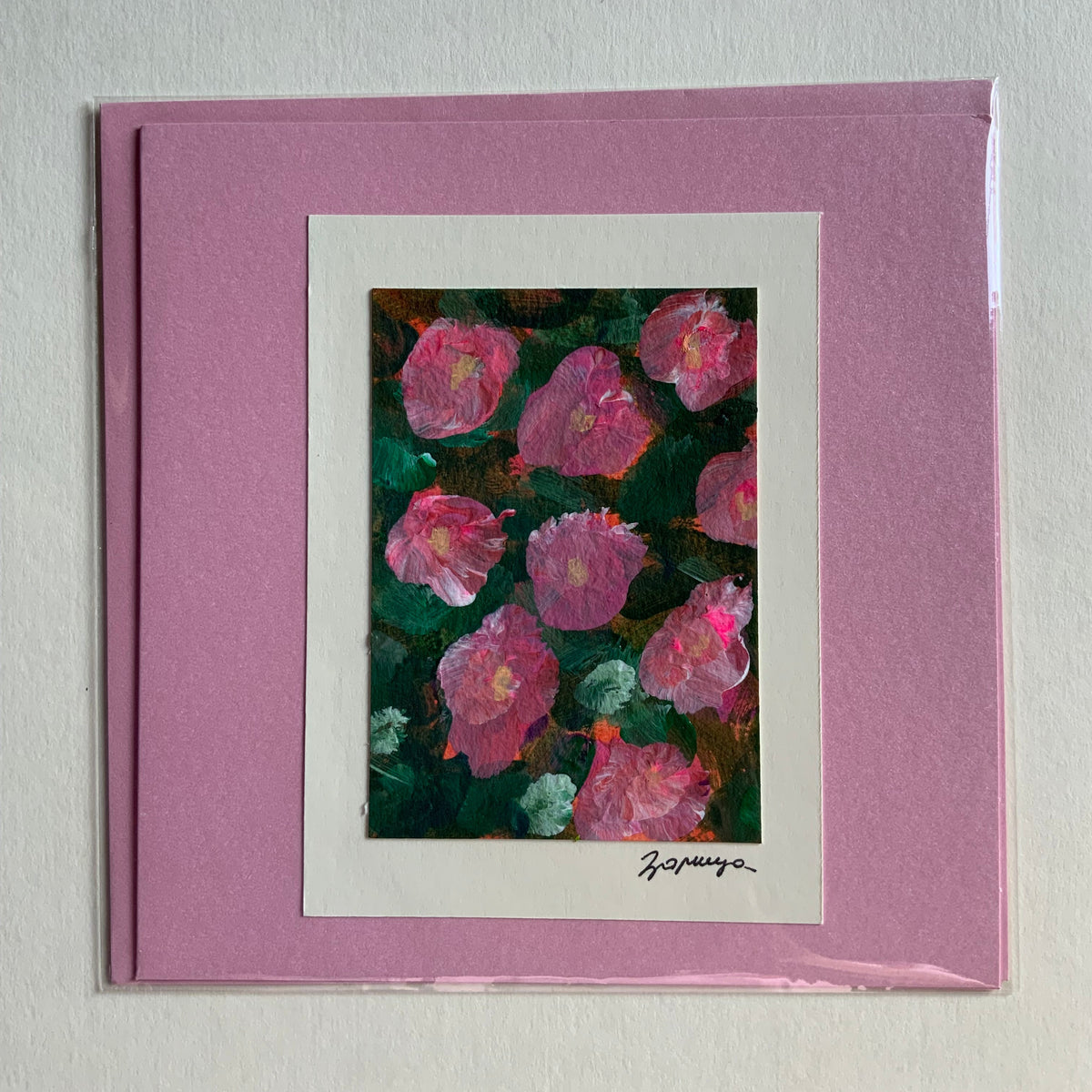 Cartes peintes et enveloppes assorties 15x15