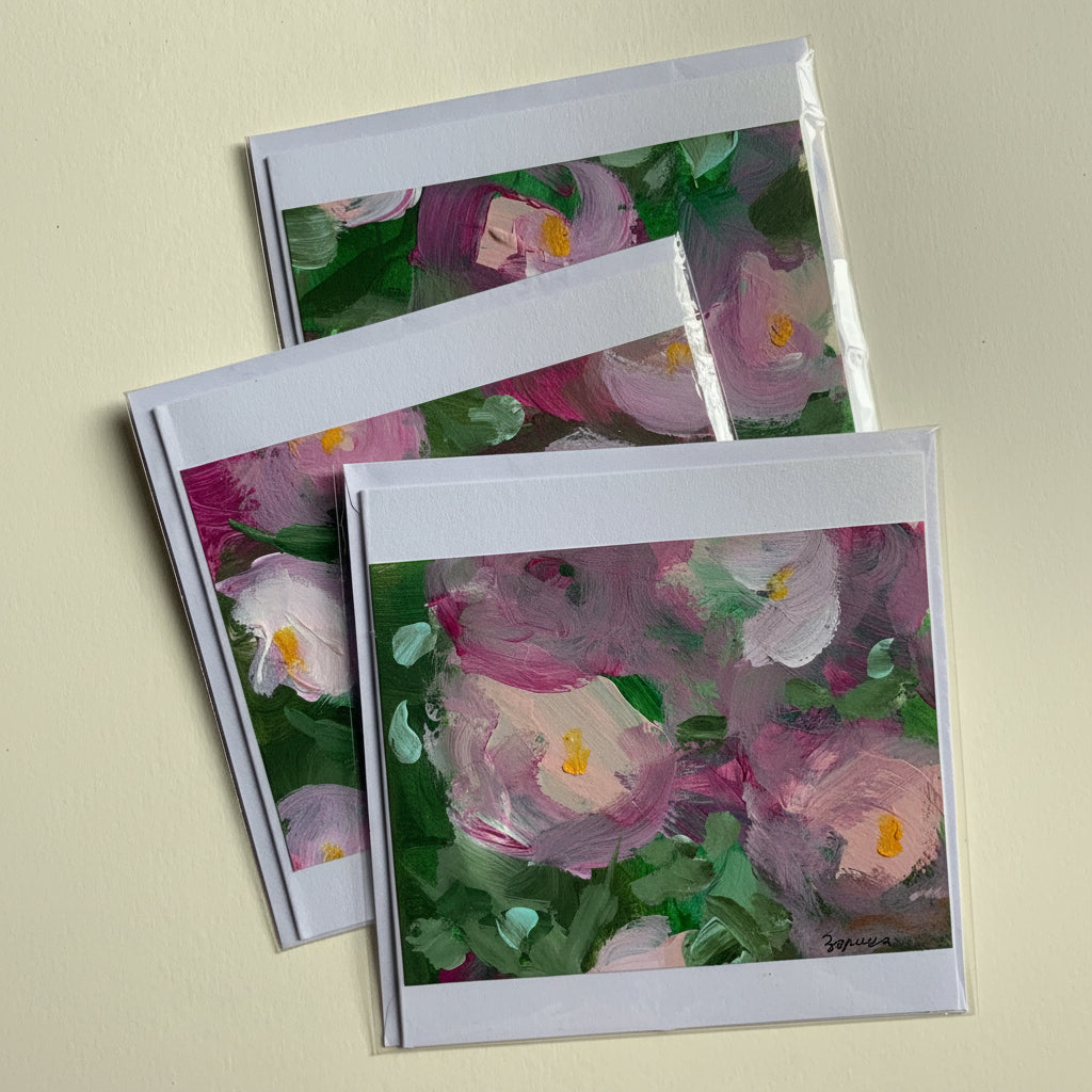Cartes peintes et enveloppes assorties
