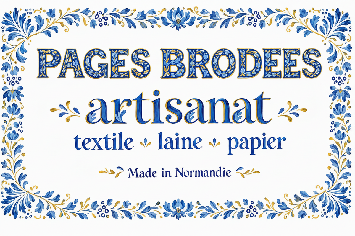 Pages Brodées fond blanc
